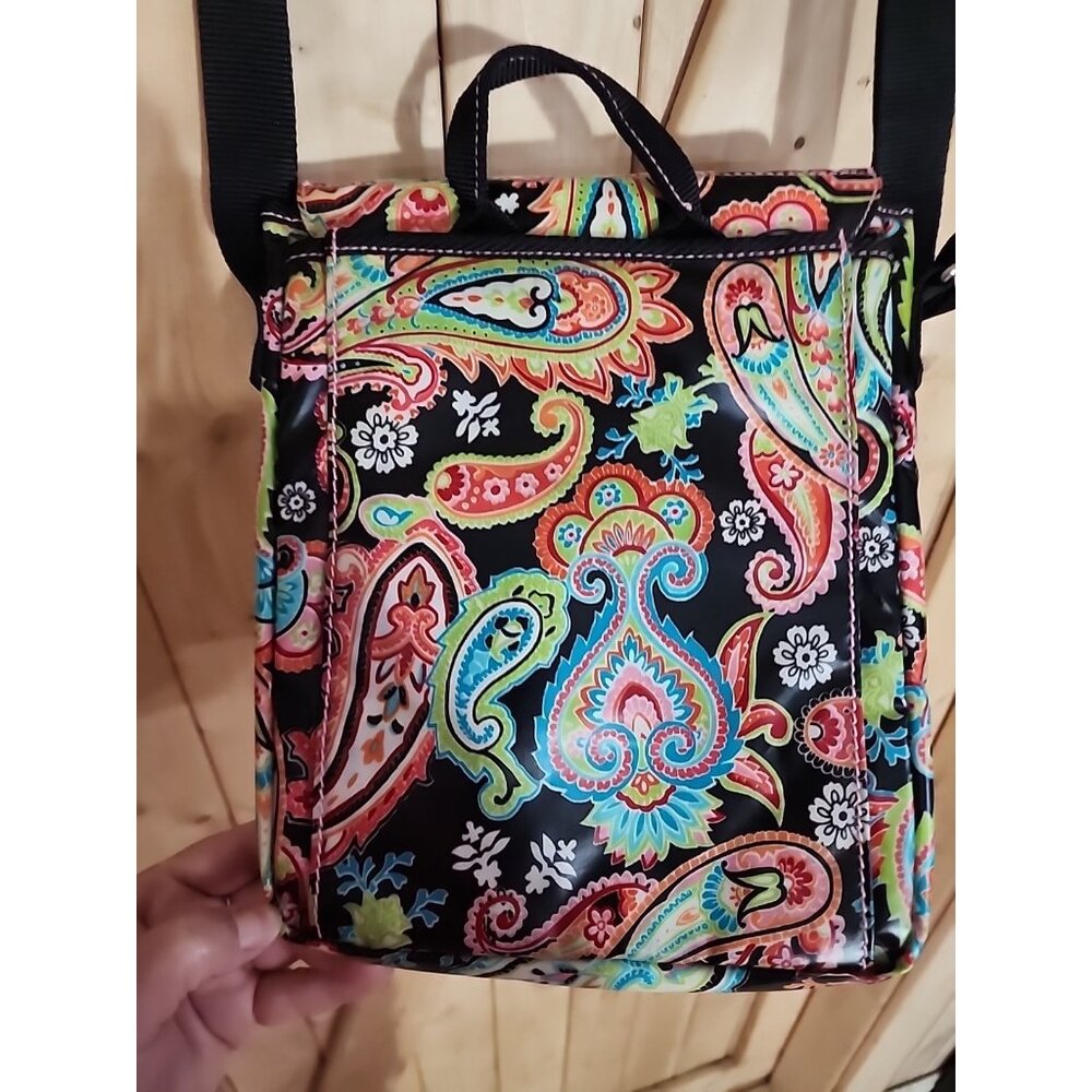Hadiki Bayou Paisley Sling Crossbody Purse Shoulder Bag Adjustable Strap EUC - Picture 4 of 16